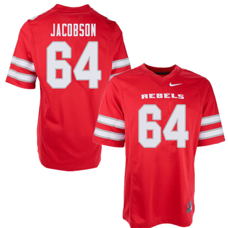 Men's UNLV Rebels #64 Nathan Jacobson College Football Jerseys Sale-Red